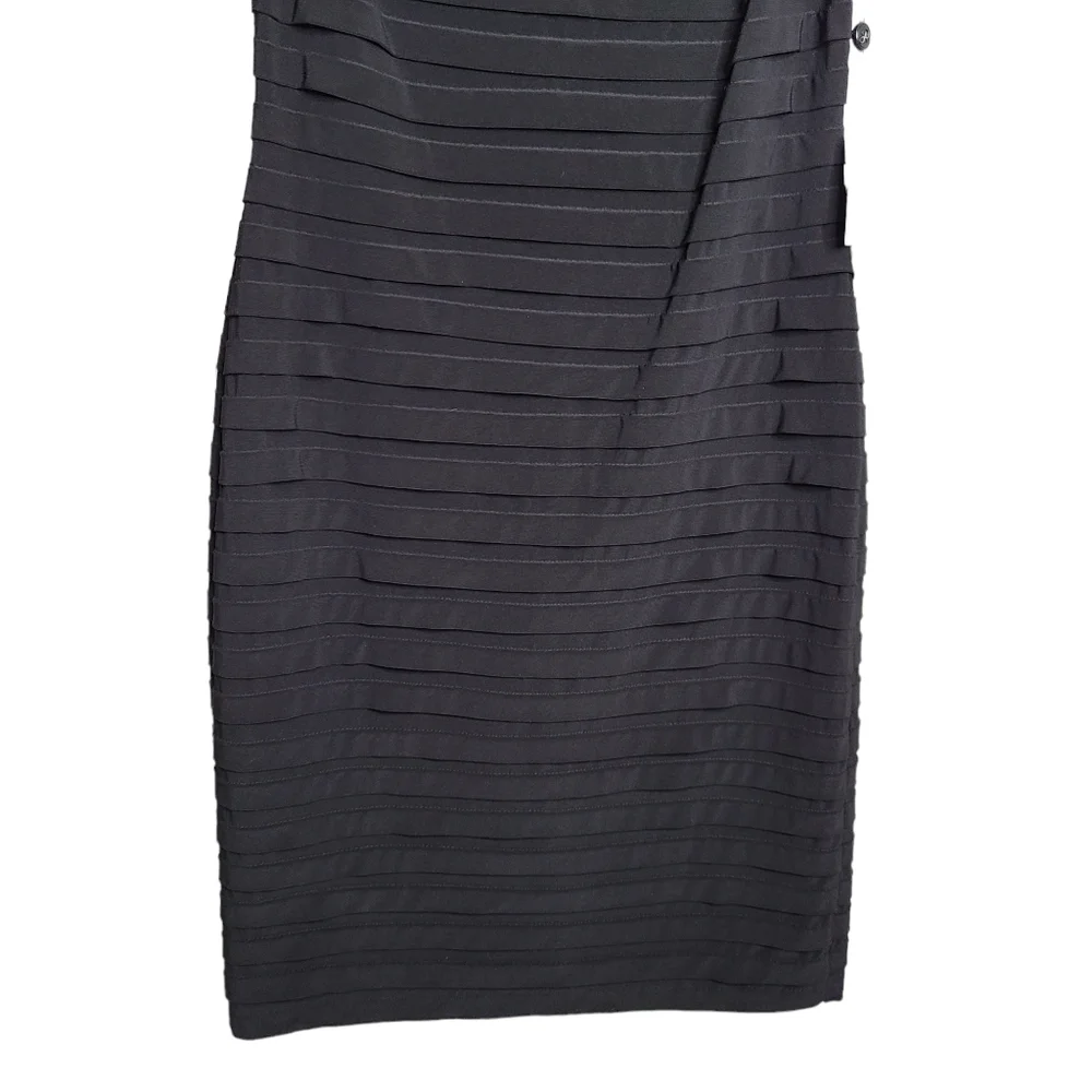 Adrianna Papell Black Straight Sleeveless Lace Dress NWT Size 6